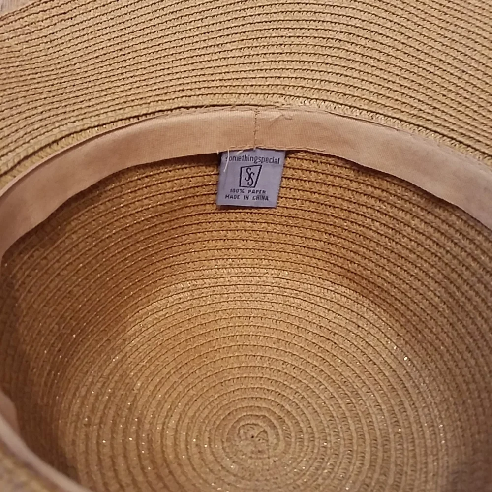 Something Special Rhinestone Paper Floppy Brim Hat